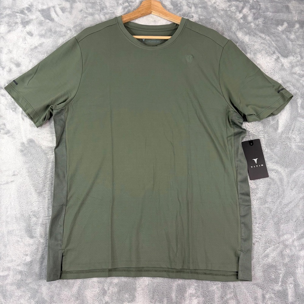 TITIN Men's Frosted Wave Performance Tee Shirt Large Agave Green Active Stretch